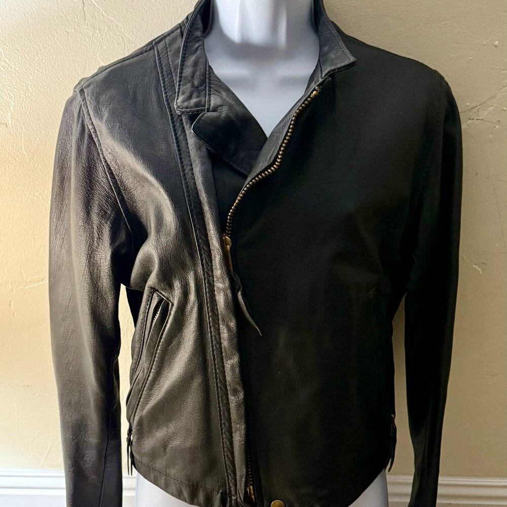Vintage Langlitz Leathers Cascade Biker Jacket S/M Black Custom Riding